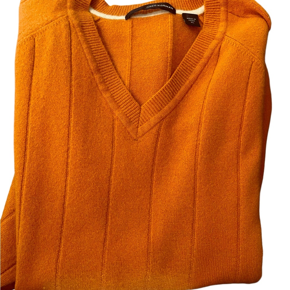 Greg Norman mens orange cashmere sweater XL